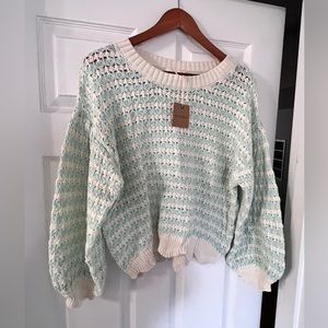 Scalloped hem Spring Sweater-  NWT
